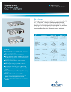 DC Power System -48 VDC, 1kW to 4kW NetSure 211 C23/C45/ C46 Introduction