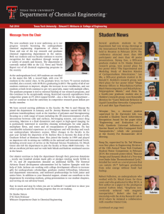 Message from the Chair Fall 2014 Several graduate students in the