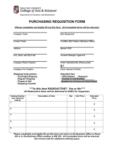 PURCHASING REQUISITION FORM