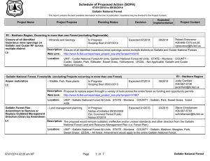 Schedule of Proposed Action (SOPA) 07/01/2014 to 09/30/2014 Gallatin National Forest