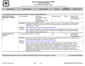 Schedule of Proposed Action (SOPA) 07/01/2014 to 09/30/2014 Apache-Sitgreaves National Forests