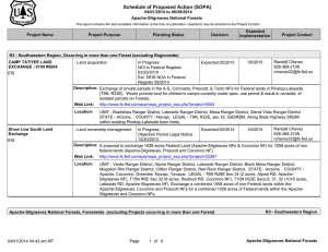 Schedule of Proposed Action (SOPA) 04/01/2014 to 06/30/2014 Apache-Sitgreaves National Forests