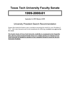 1999-2000:01 Texas Tech University Faculty Senate University President Search Recommendation
