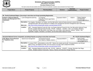 Schedule of Proposed Action (SOPA) 10/01/2014 to 12/31/2014 Cleveland National Forest