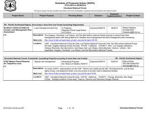 Schedule of Proposed Action (SOPA) 07/01/2014 to 09/30/2014 Cleveland National Forest