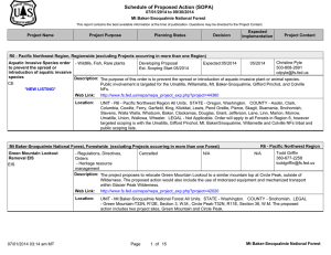 Schedule of Proposed Action (SOPA) 07/01/2014 to 09/30/2014 Mt Baker-Snoqualmie National Forest