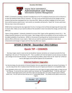 AFISM is committed to providing a valuable knowledge base to... December 2013 Edition