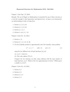 Homework Exercises for Mathematics 6710 - Fall 2010