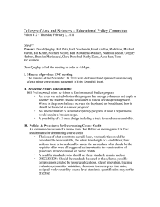 College of Arts and Sciences – Educational Policy Committee