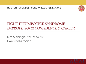 FIGHT THE IMPOSTOR SYNDROME IMPROVE YOUR CONFIDENCE &amp; CAREER Executive Coach