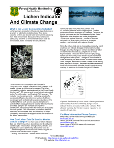 Lichen Indicator And Climate Change Forest Health Monitoring