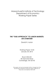 Massachusetts Institute of Technology Department of Economics Working Paper Series