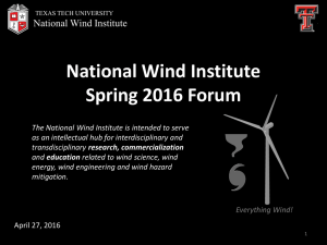 National Wind Institute Spring 2016 Forum