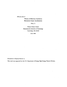 PFC/JA-92-17 Theory  of Electron  Cyclotron Resonance  Laser  Accelerators C.