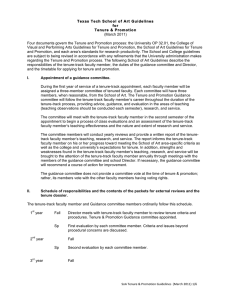 Texas Tech School of Art Guidelines for Tenure &amp; Promotion (March 2011)