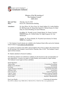 Minutes of the 9th meeting of The Graduate Council 2009-2010