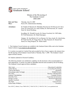 Minutes of the 9th meeting of The Graduate Council 2008-2009
