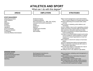 ATHLETICS AND SPORT What can I do with this degree? STRATEGIES AREAS