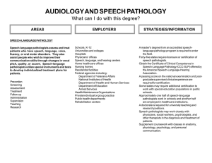 AUDIOLOGY AND SPEECH PATHOLOGY What can I do with this degree? EMPLOYERS AREAS