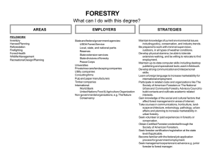 FORESTRY What can I do with this degree? STRATEGIES AREAS