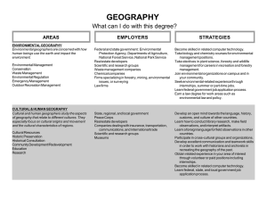 GEOGRAPHY What can I do with this degree? STRATEGIES AREAS