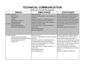 TECHNICAL COMMUNICATION AREAS STRATEGIES EMPLOYERS
