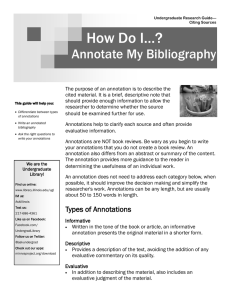 How Do I…? Annotate My Bibliography