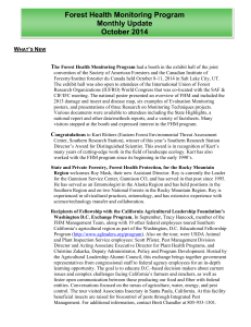 Forest Health Monitoring Program Monthly Update October 2014 W