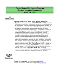 Forest Health Monitoring Program Monthly Update - Supplement April 29, 2011 J