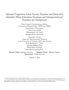 Optimal Progressive Labor Income Taxation and Education