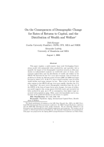 On the Consequences of Demographic Change Distribution of Wealth and Welfare