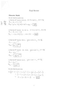 Final Review Discrete Math ‘Z 25