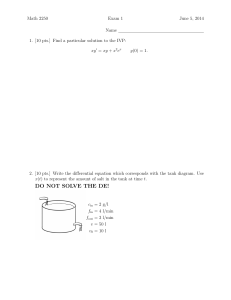 Math 2250 Exam 1 June 5, 2014 Name