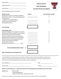 Debt to Income Ratio Worksheet