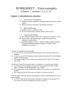 WORKSHEET – Extra examples  (Chapter 1: sections 1.1,1.2,1.3)