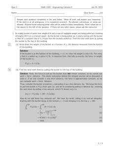 Quiz 2 Math 1320 - Engineering Calculus II Jan 29, 2014 Name: