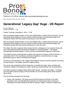 Generational 'Legacy Gap' Huge - US Report