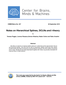Notes on Hierarchical Splines, DCLNs and i-theory