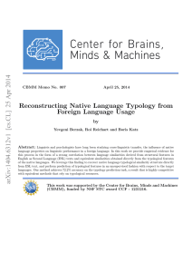 Reconstructing Native Language Typology from Foreign Language Usage by CBMM Memo No. 007