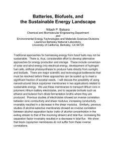 Batteries, Biofuels, and the Sustainable Energy Landscape  Nitash P. Balsara
