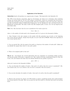 Math 1100-5 Fall 2004 Applications of the Derivative Instructions