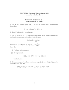 MATH 7280 Operator Theory-Spring 2006 Instructor: Marian Bocea Homework Assignment # 1