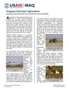 A Program Overview: Agriculture Agriculture Reconstruction and Development for Iraq (ARDI)