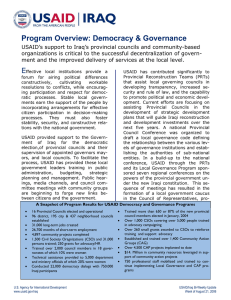 Program Overview: Democracy &amp; Governance