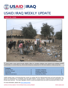 USAID/IRAQ WEEKLY UPDATE  April 28, 2006