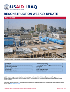 RECONSTRUCTION WEEKLY UPDATE May 12, 2005