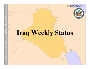 Iraq Weekly Status 01 September 2004 D E