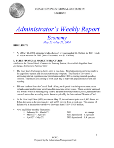 Administrator’s Weekly Report Economy May 22 -May 28, 2004