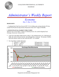 Administrator’s Weekly Report Economy May 8 -May 14, 2004