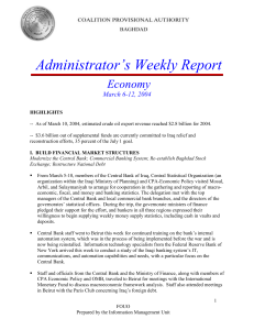 Administrator’s Weekly Report Economy March 6-12, 2004